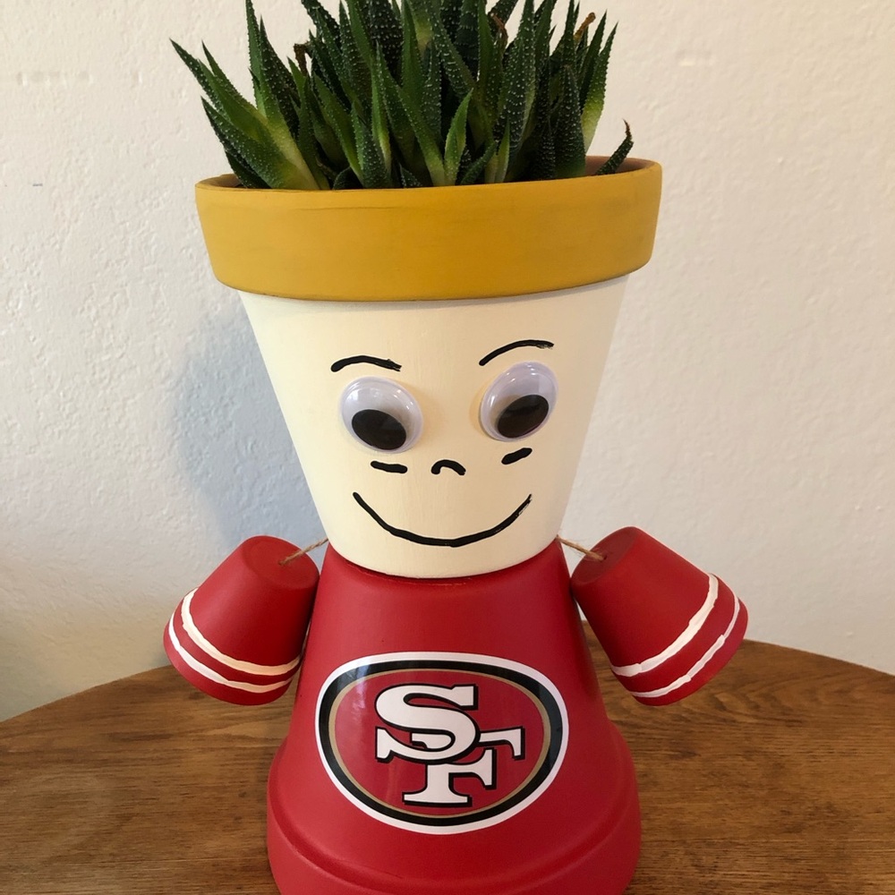 San Francisco 49ers Planter with Googly Eyes